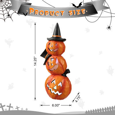 Glitzhome Lighted Pumpkin Halloween Tabletop Decor