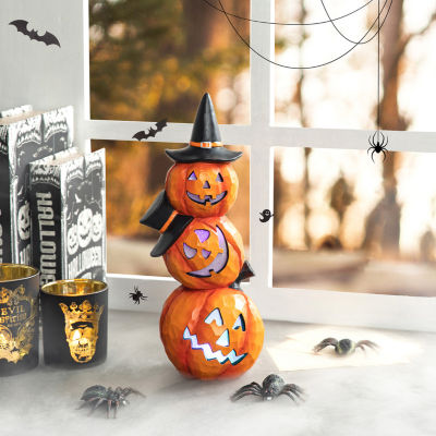 Glitzhome Lighted Pumpkin Halloween Tabletop Decor