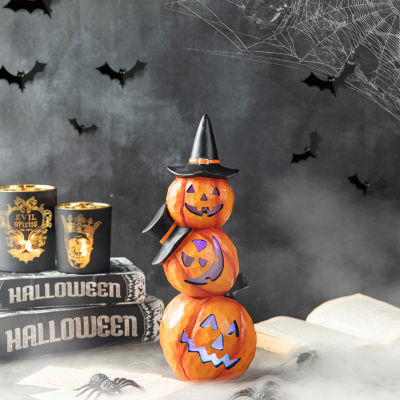 Glitzhome Lighted Pumpkin Halloween Tabletop Decor