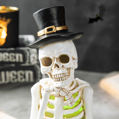 Glitzhome Lighted Resin Halloween Tabletop Decor