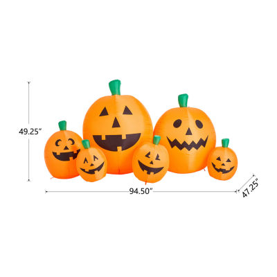 Glitzhome 4ft Pumpkins Lighted Halloween Outdoor Inflatable