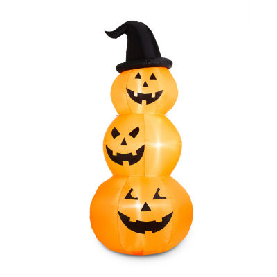 Glitzhome 7.5ft Stacked Pumpkins Lighted Halloween Outdoor Inflatable