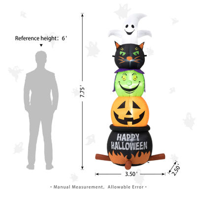 Glitzhome 7.5ft Cauldron Stack Lighted Halloween Outdoor Inflatable