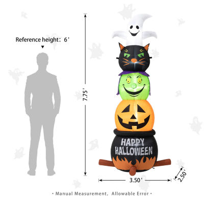 Glitzhome 7.5ft Cauldron Stack Lighted Halloween Outdoor