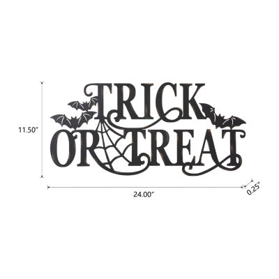 Glitzhome Halloween Metal Trick Or Treat Wall Sign