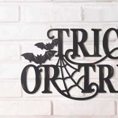 Glitzhome Halloween Metal Trick Or Treat Wall Sign