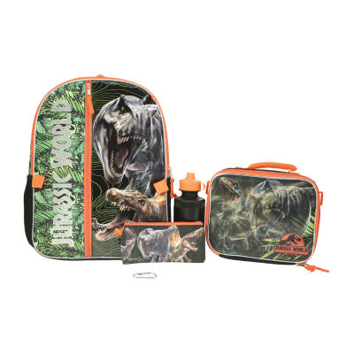 Licensed 5 Piece Jurassic World Backpack Set with Matching Lunch Bag