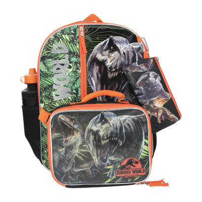 Licensed 5 Piece Jurassic World Backpack Set with Matching Lunch Bag