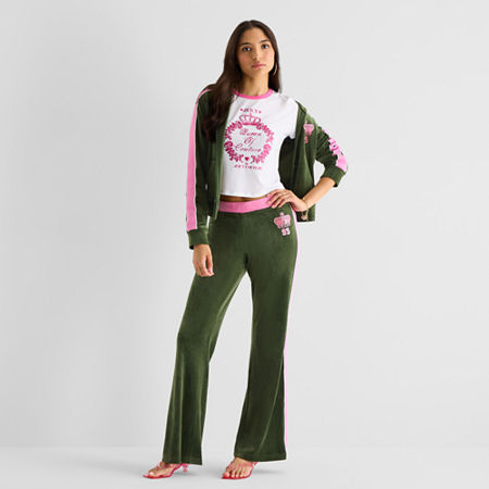 Juicy By Juicy Couture Womens Juniors Flare Mid Rise Sweatpant In Green
