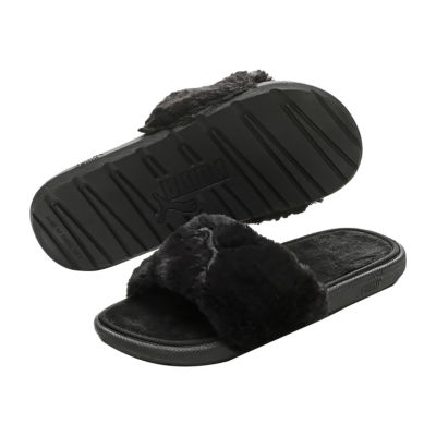fluffy slide sandals