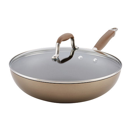 Anolon Advanced Home Hard Anodized 12 Frying Pan With Lid, One Size, Brown