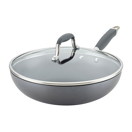 Anolon Advanced Home Hard Anodized 12 Frying Pan With Lid, One Size, Gray