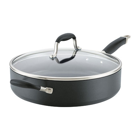 Anolon Advanced Home Hard Anodized 5-qt. Saute Pan With Lid And Helper Handle, One Size, Black