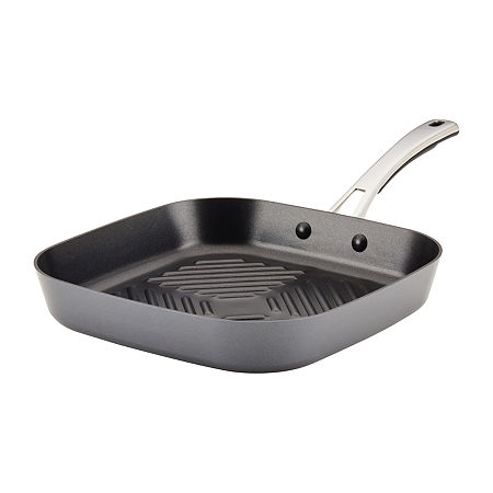 Rachael Ray Cook + Create Hard Anodized 11 Square Deep Non-Stick Grill Pan, One Size, Black