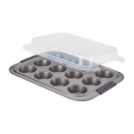 Anolon Advanced 12-Cup With Lid Non-Stick Muffin Pan, One Size, Gray