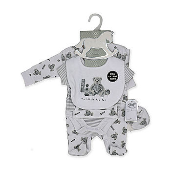 3 Stories Trading Company Baby Unisex 5-Pc. Baby Clothing Set | Gray | Regular Newborn-3 Months | Clothing Sets Layette Sets
