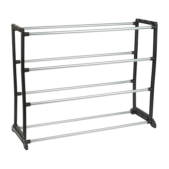 Simplify 3-Compartment 4-Shelf Metal Shoe Rack