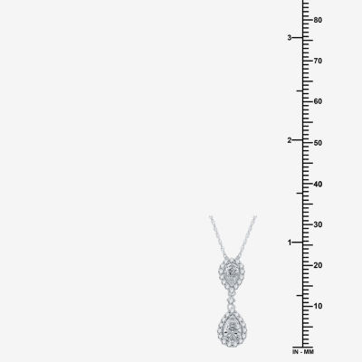 G-H / Si2-I1) Womens 1/ CT. T.W. Lab Grown White Diamond 10K White Gold Pear Pendant Necklace