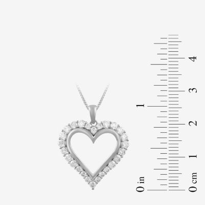 Womens CT. T.W. Lab Grown White Diamond 10K Gold Heart Pendant Necklace