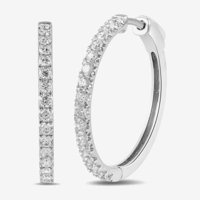 1 CT. T.W. Lab Grown White Diamond 10K Gold 23.3mm Hoop Earrings
