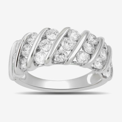 Womens CT. T.W. Lab Grown White Diamond 10K Gold Cocktail Ring