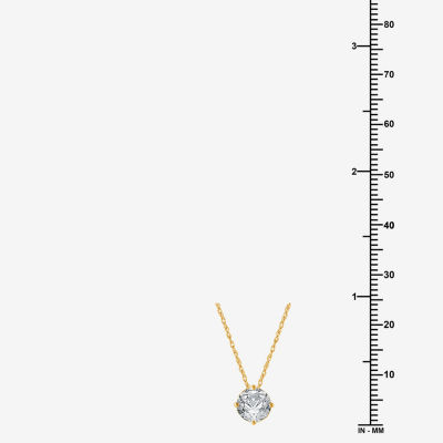 Ever Star (H-I / Si2-I1) Womens 1 CT. T.W. Lab Grown White Diamond 10K Gold Round Pendant Necklace