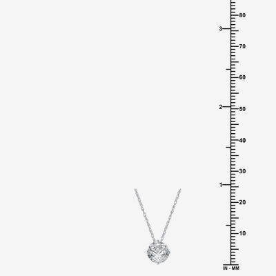 Ever Star (H-I / Si2-I1) Womens 1 CT. T.W. Lab Grown White Diamond 10K Gold Round Pendant Necklace