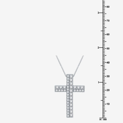 Womens / CT. T.W. Lab Grown White Diamond Sterling Silver Cross Pendant Necklace