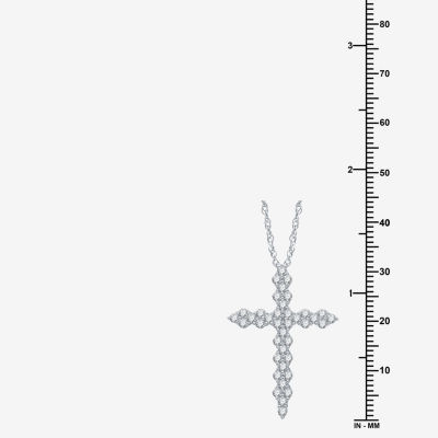 Womens / CT. T.W. Lab Grown White Diamond Sterling Silver Cross Pendant Necklace