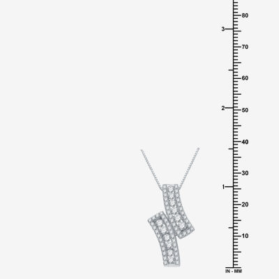 Womens 1 CT. T.W. Lab Grown White Diamond Sterling Silver Pendant Necklaces