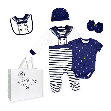 3 Stories Trading Company Baby Boys 5-pc.Layette Set, Newborn, Blue