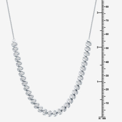 Womens 1/2 CT. T.W. Mined White Diamond Sterling Silver Tennis Necklaces
