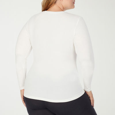 Cuddl Duds Womens Softwear-Plus Crew Neck Long Sleeve Thermal Shirt