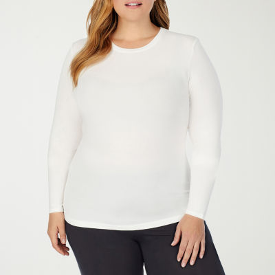 Cuddl Duds Womens Softwear-Plus Crew Neck Long Sleeve Thermal Shirt