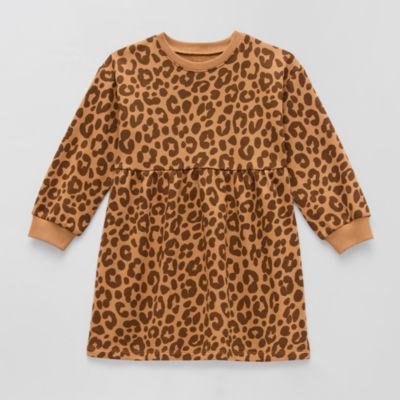 Okie Dokie Toddler & Little Girls Long Sleeve Cuffed Sweatshirt Dress
