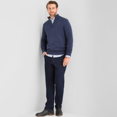 St. John's Bay Mens Mock Neck Long Sleeve Quarter-Zip Pullover