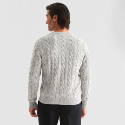 St. John's Bay Cable Mens Crew Neck Long Sleeve Pullover Sweater
