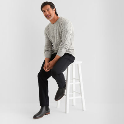 St. John's Bay Cable Mens Crew Neck Long Sleeve Pullover Sweater