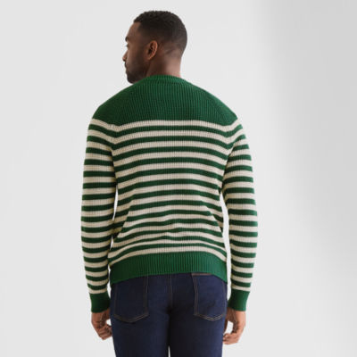 St. John's Bay Raglan Waffle Mens Crew Neck Long Sleeve Pullover