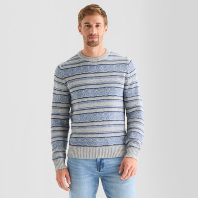 Crew Neck St Johns Bay Mens Sweater John's Bay Textured Stripe