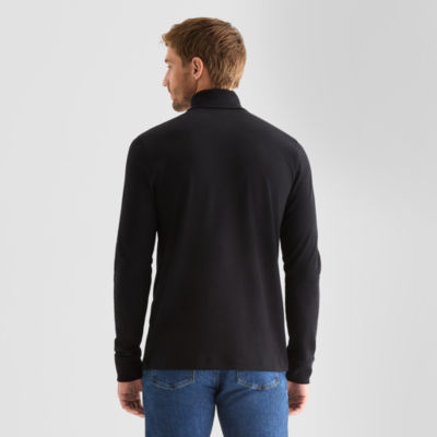 St. John's Bay Interlock Mens Long Sleeve Classic Fit Turtleneck