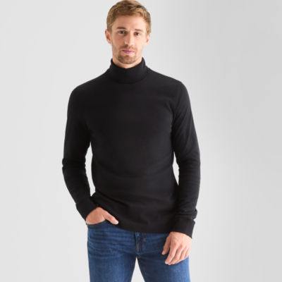 St. John's Bay Interlock Mens Long Sleeve Classic Fit Turtleneck