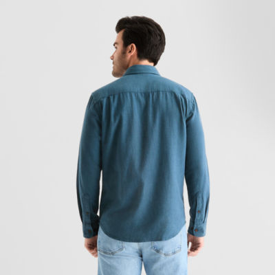 mutual weave Mens Long Sleeve Regular Fit Flannel Shirt