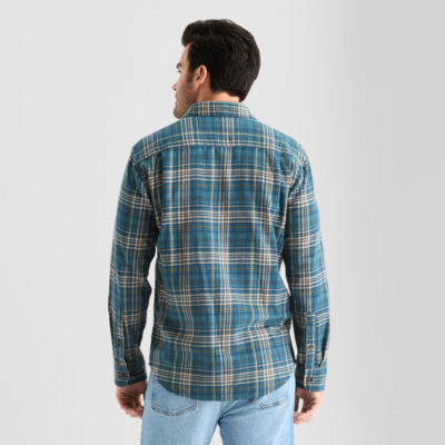 mutual weave Mens Long Sleeve Regular Fit Flannel Shirt