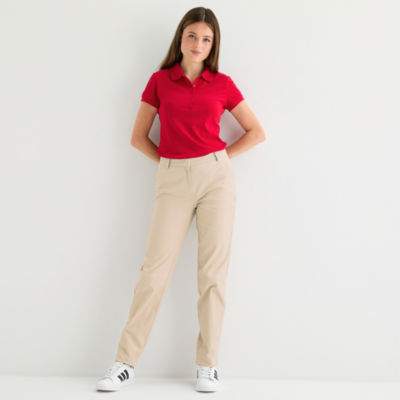IZOD-Juniors Womens Straight Flat Front Pant