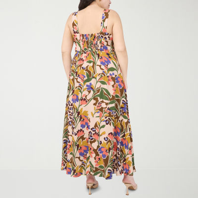 Sam And Jess Womens Plus Sleeveless Floral Maxi Dress