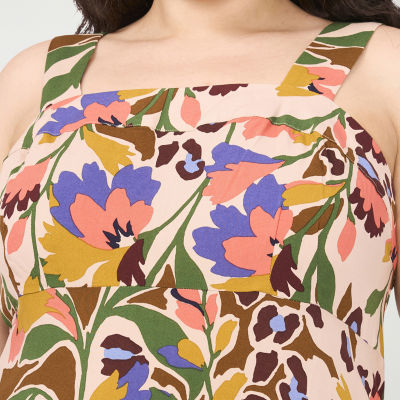 Sam And Jess Womens Plus Sleeveless Floral Maxi Dress