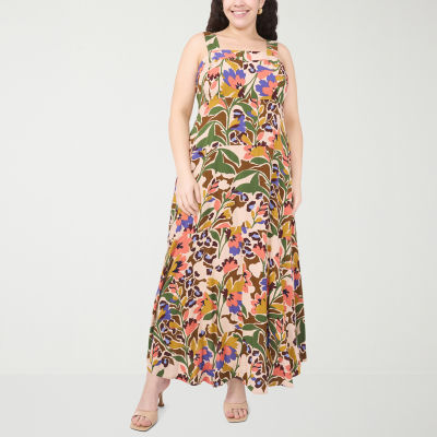 Sam And Jess Womens Plus Sleeveless Floral Maxi Dress