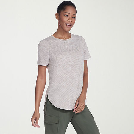 Skechers Womens GO DRI SWIFT Stripe Tunic Tee, Medium, Brown