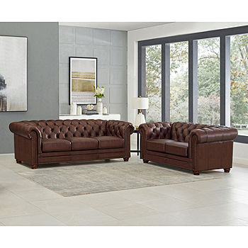 Aliso Leather Sofa Loveseat Set